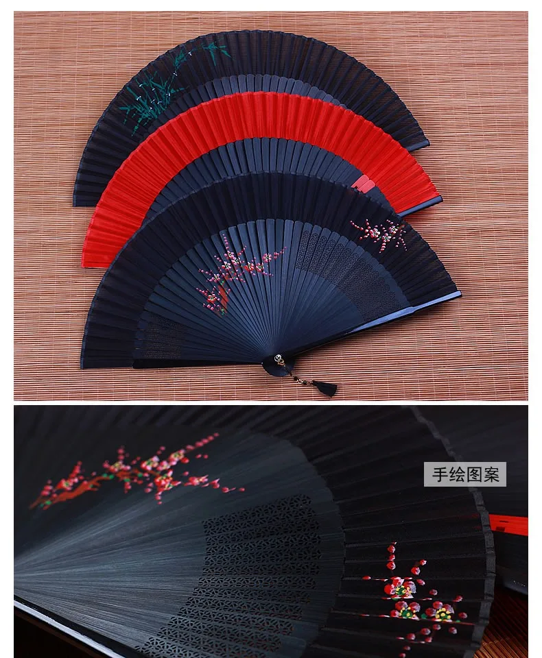 chinesas hanfu com manual pequena dança seda ventilador dobrável japonês