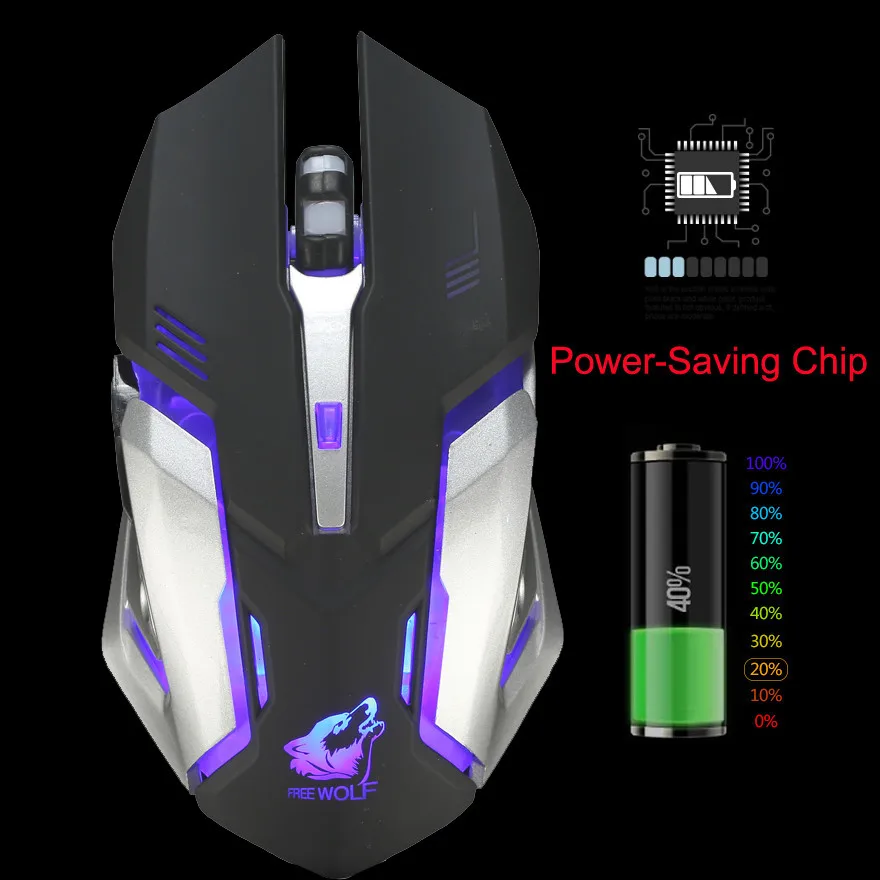 

Rechargeable X7 Wireless Silent LED Backlit USB Optical Ergonomic Gaming Mouse 1600 Dpi 6 Buttons For Windows For Mac Os #20