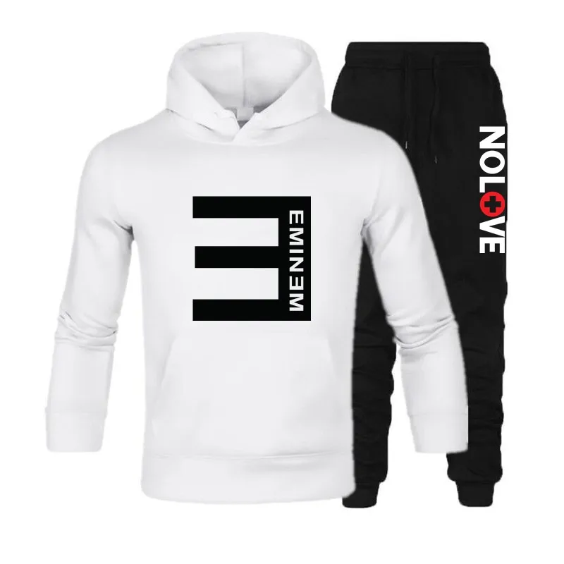 Новинка, толстовка Eminem с буквенным принтом, мужские толстовки, модная одноцветная толстовка с капюшоном, Мужской пуловер, мужские спортивные костюмы, мужская толстовка с капюшоном