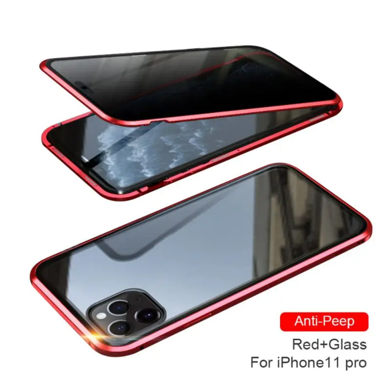 Phone 11pro Оболочка всего тела Магнитный высокой четкости прозрачное закаленное стекло крышка бампер Чехол протектор экрана для lPhone 11 - Цвет: Phone 11pro
