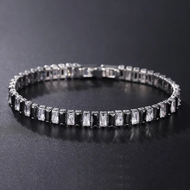 4mm Cubic Zirconia Green Tennis Bracelet Chain Bracelets For Women Men Gold Silver Color Hand Chain CZ Chain Homme Jewelry 4