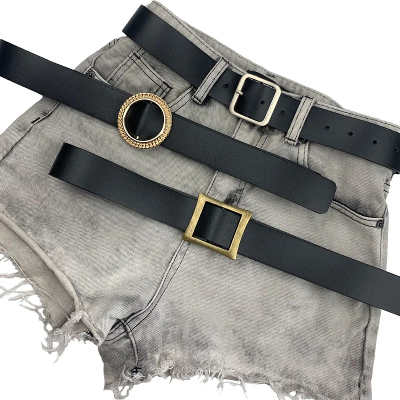 

New Ladies Belt with Square Buckle Soild Color Korean Fashion Trend Faux Leather Belt for Women Free Shipping