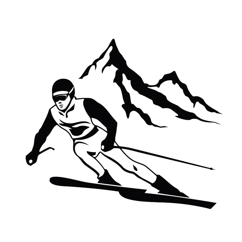 Mountain Ski Man Wall Decals Vinyl Murals Skiing Skier Extreme Sports Poster For Kids Bedroom Home Decoration Stickers DW21754