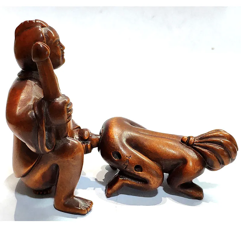 very rare Hand carved Boxwood erotic figure