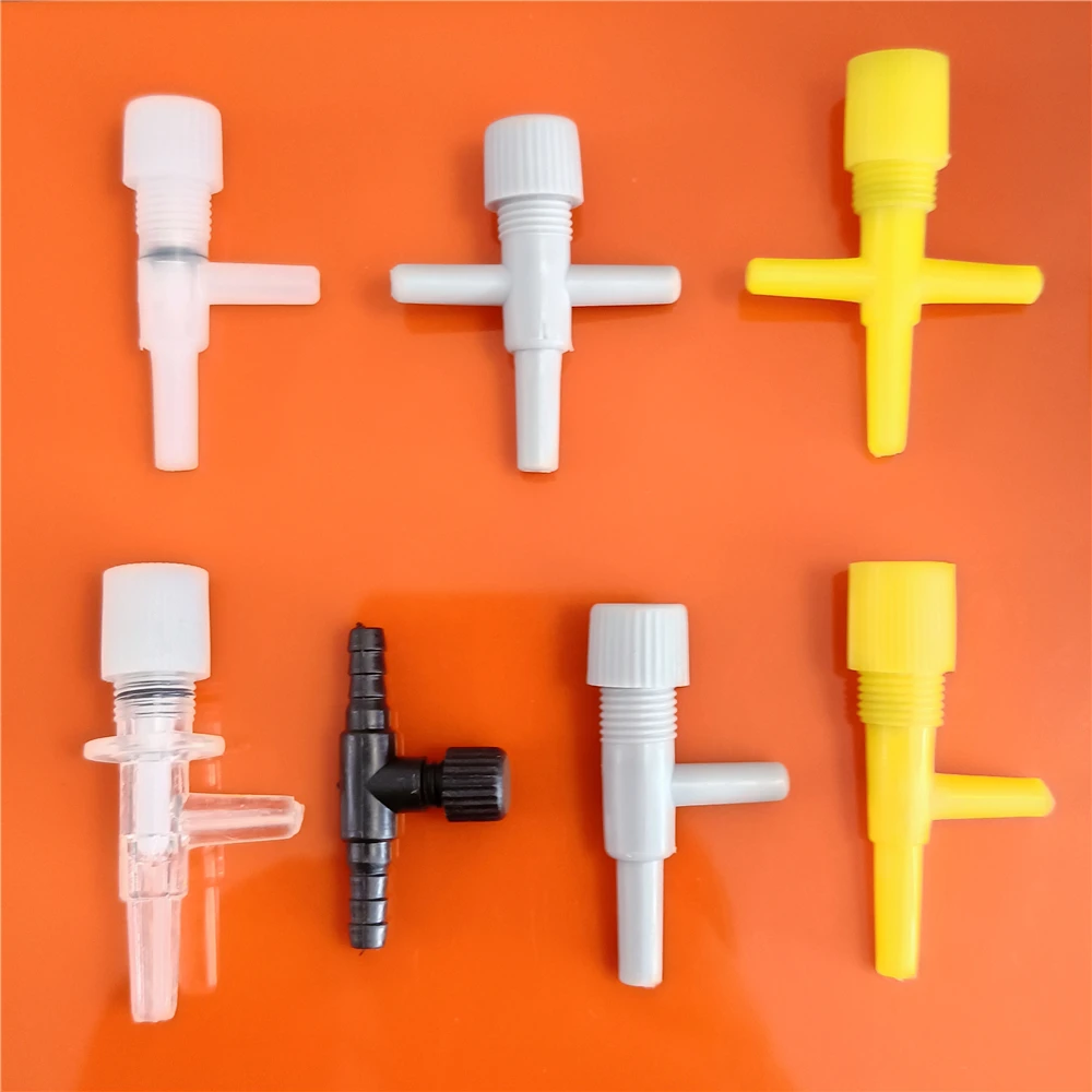 3pcs Plastic T-type Two Way Tee Air Water Valves Gas Check Flow Regulation Pipe Tube Connectors DIY Aquarium Parts