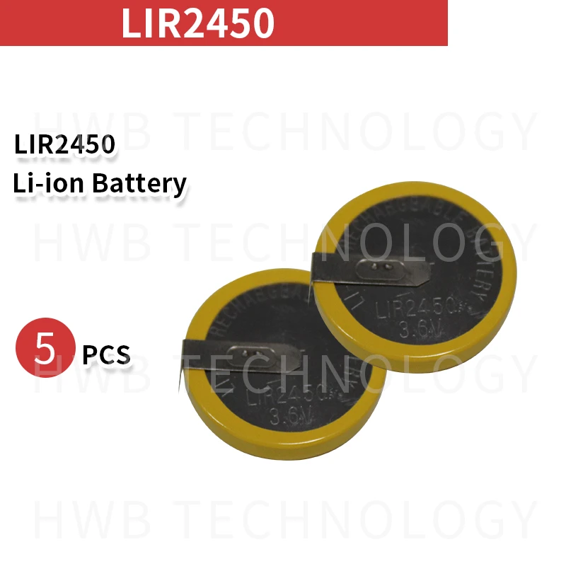 5pack NIEUWE LIR2450 3.6V 120mah knop oplaadbare lithium batterijen batterij  2450 opladen Li Ion batterij met DIP2 been voeten|lithium battery|li-ion  batterybattery 2450 - AliExpress