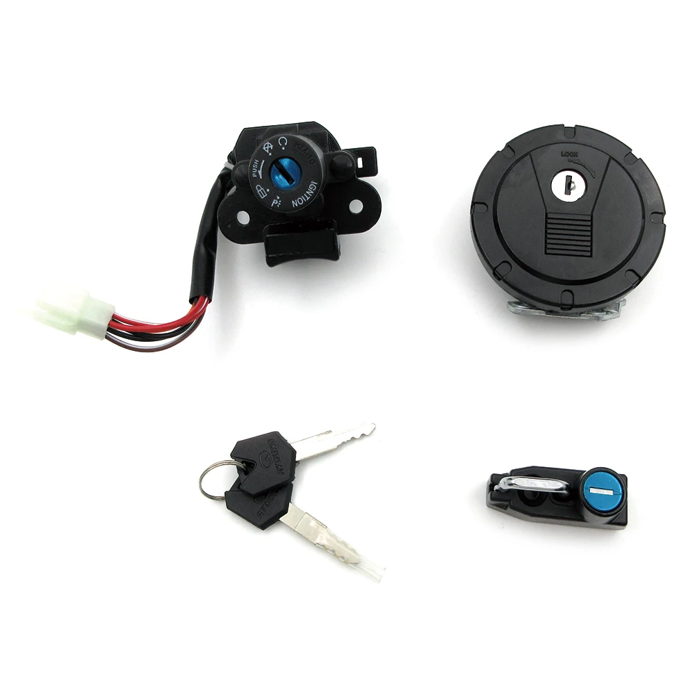 Motorcycle Ignition Switch Lock Fuel Gas Cap Tank Cover Keys Set For ...
