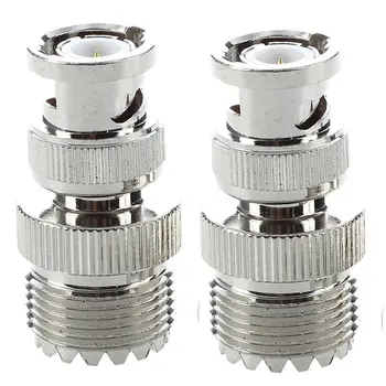 

2 Pcs BNC Male Plug to UHF SO239 Female RF Coaxial RF Connector