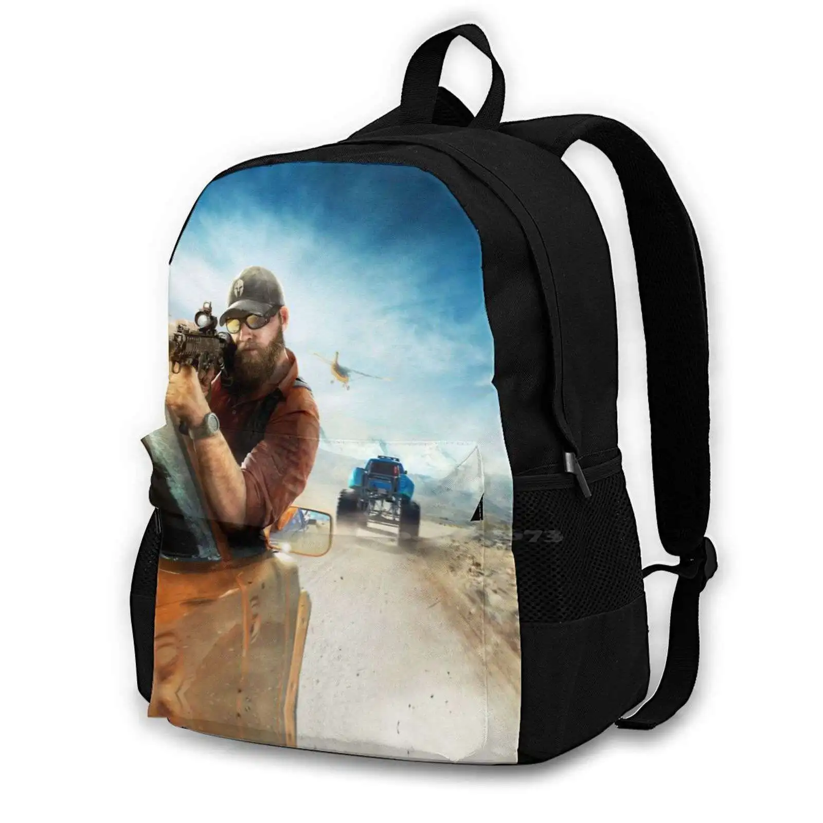 & #39 ; S Borsa Da Scuola Zaino Di Grande Capacità Laptop 15 Pollici S Gioco Videogioco Videogioco Ghost Recon Arma Pistole Munizioni Per Auto Aereo A