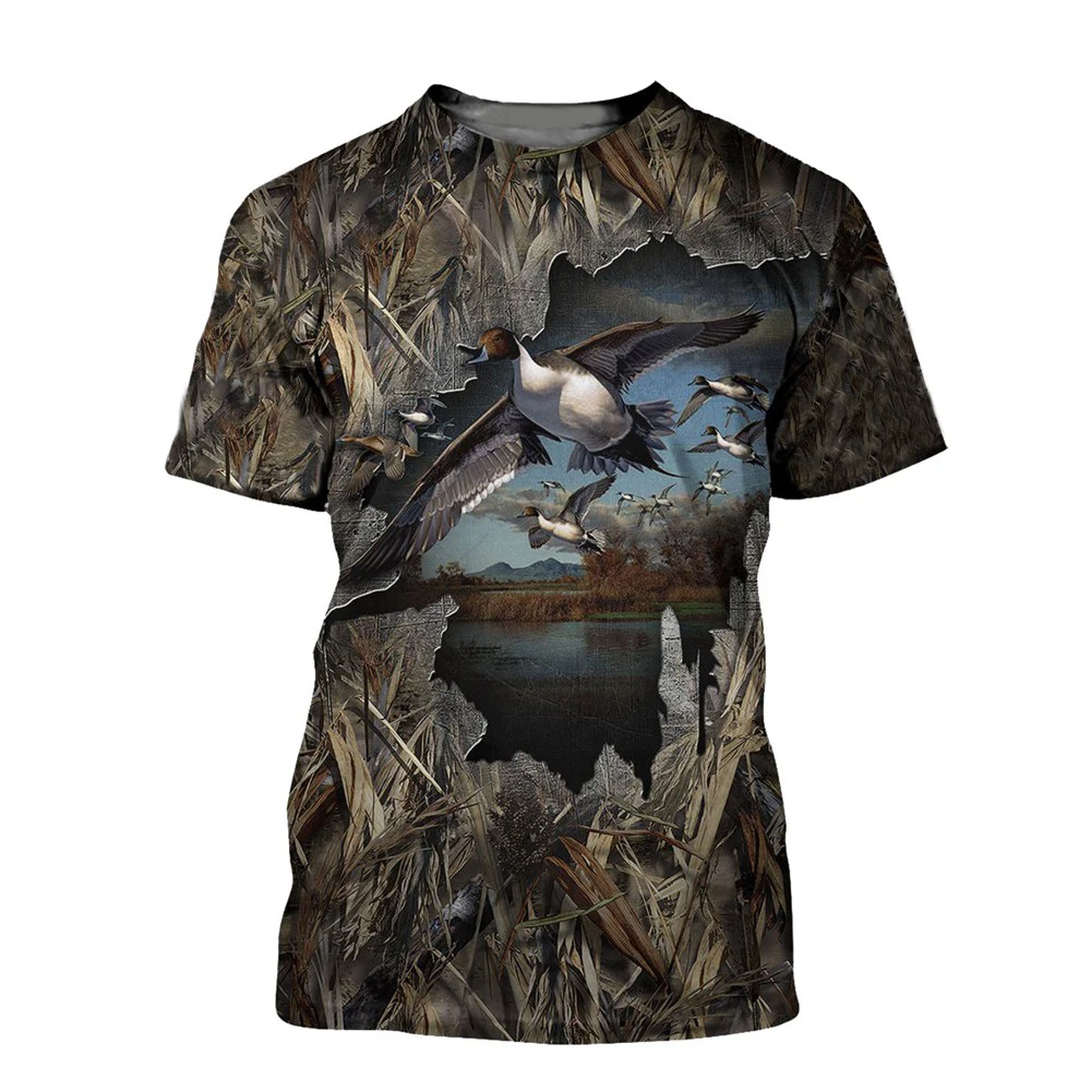 0-Camouflage Jungle Hunting Duck 3D Print T-Shirt Fashion Summer Casual Men's t shirt Funny Women Tee Streetwear Harajuku Clothing (6)