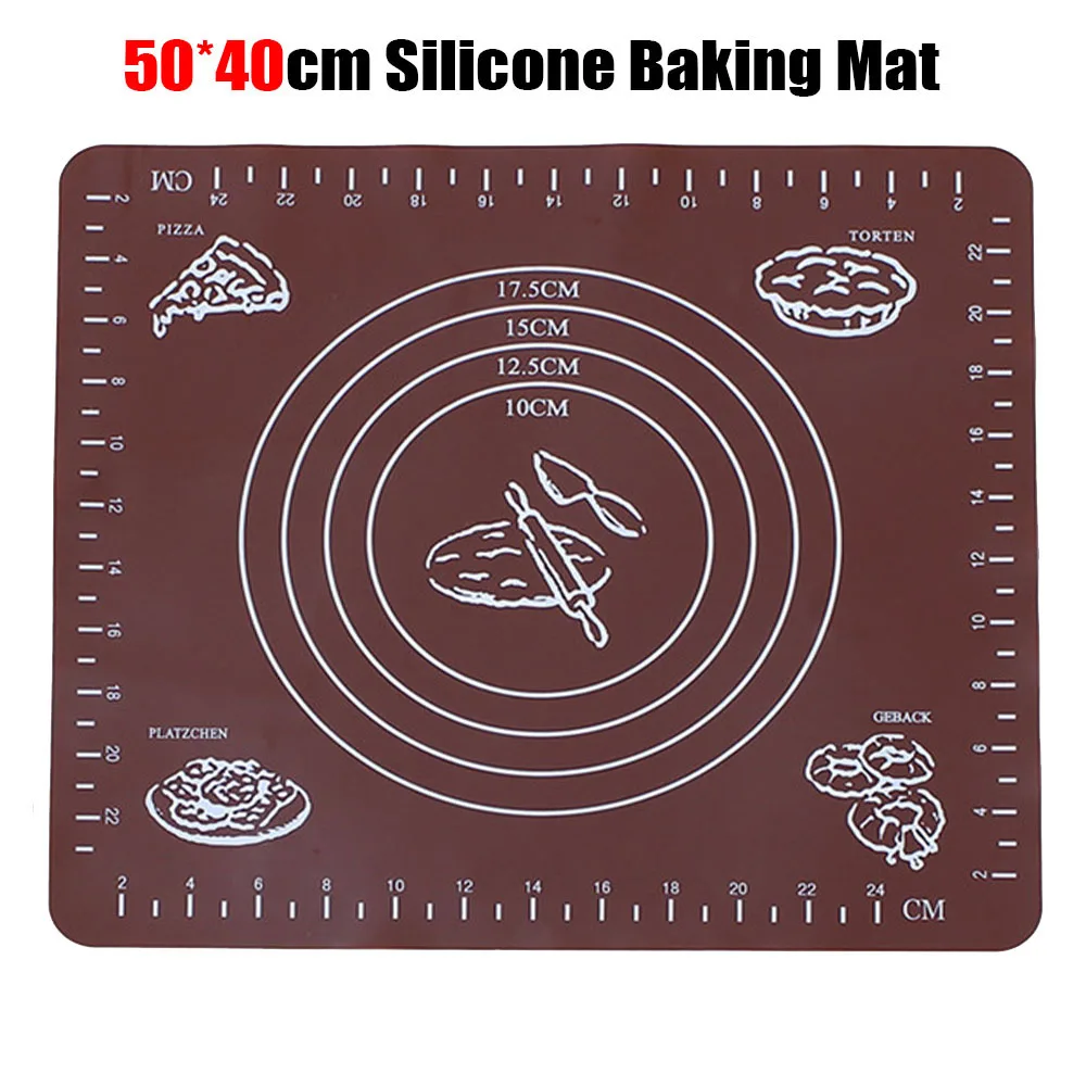 50x40 см антипригарный силиконовый коврик для выпечки теста коврик силиконовый коврик для печи для печенья помадка, кондитерские изделия Кухня жаропрочная посуда, Кулинария Инструменты - Цвет: Шоколад