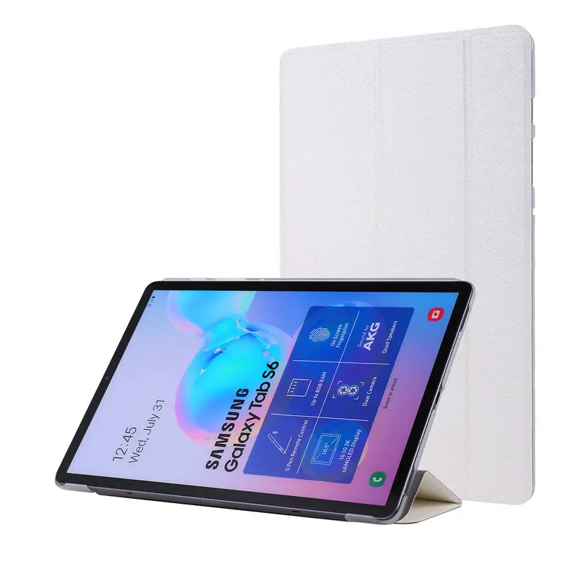 White Чехол для Samusng Galaxy Tab S6, 10,5 дюймов, SM-T860, SM-T865, T865, откидной кожаный чехол для планшета, Умный Магнитный чехол-подставка - Цвет: White