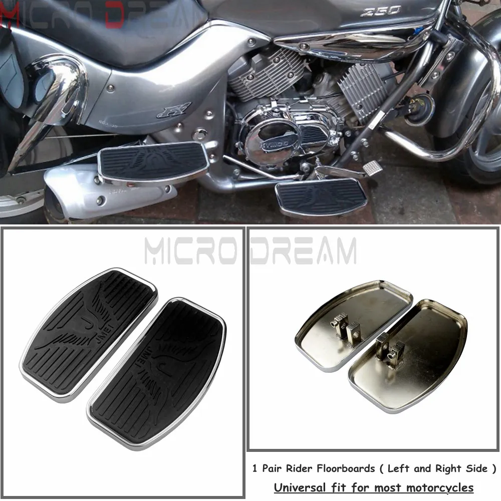 A Pair Motorcycle Driver Floorboards For Kawasaki Yamaha Honda Shadow