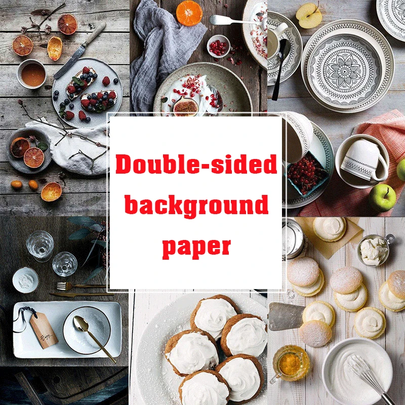 

[Buy 4 Free 1]57X87cm Photography Marbling Backdrop 2 Sided Photo Background Wood Grain Waterproof Backdrops Paper Studio Photo