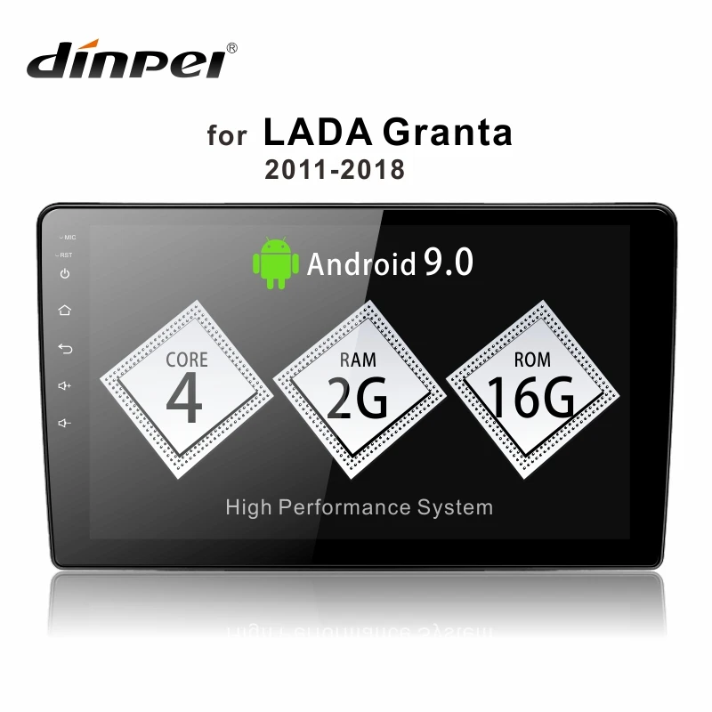 Dinpei Android 9,0 " TFT Автомобильный Радио мультимедийный плеер для LADA Granta sport 2011- видео навигация gps Mp5 wifi 4G CarPlay