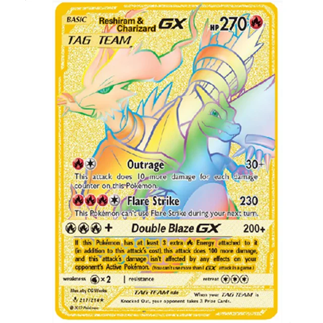 Pokemon Iron Shiny Cards English Charizard Mewtwo Pikachu Metal Cards Vmax Metal Gold Pack Game Collection Cards Gift Kids 13