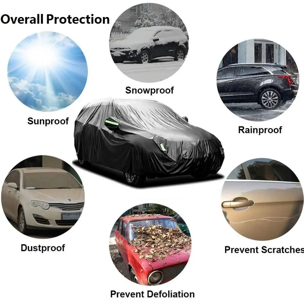 191 дюймов 485 см 420D непромокаемые водонепроницаемые автомобильные чехлы для внедорожников Защита от солнца УФ-снега D40