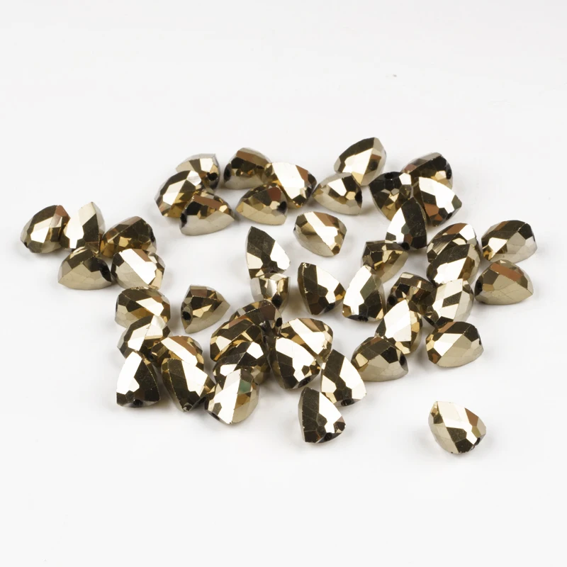 

4 6 8mm Golden Triangle Faceted Crystal Glass Beads Loose Spacer Beads for Jewelry Making DIY Bracelet Accessories
