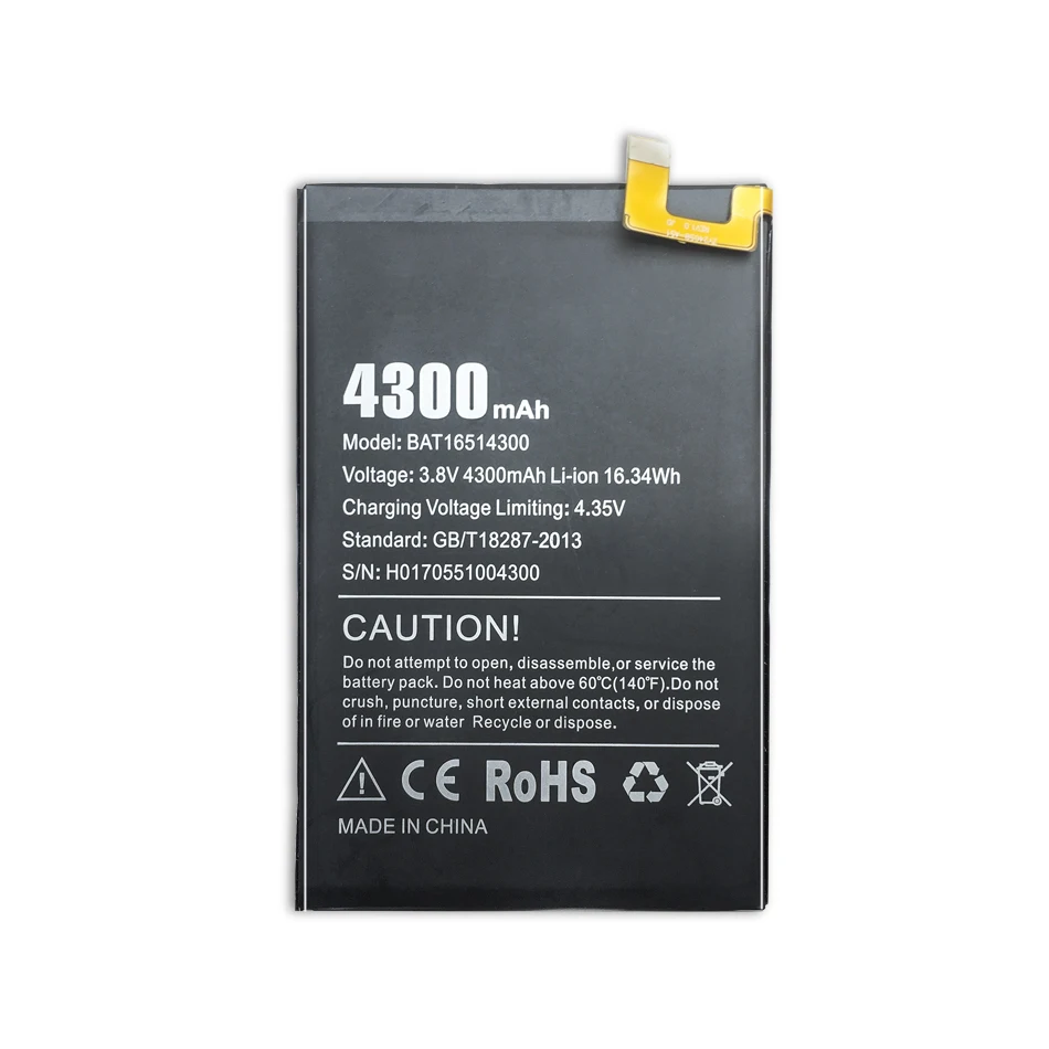 Аккумулятор мобильного телефона Для Doogee Y6 Max Y6Max сменный аккумулятор 4300mAh BAT16514300