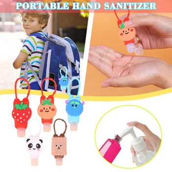 

5pc Hand Sanitizer Dispensing Cartoon Hand Sanitizer Dispensing Bottle Portable Bracelet Wristband Hand Soap Dispenser 30ml