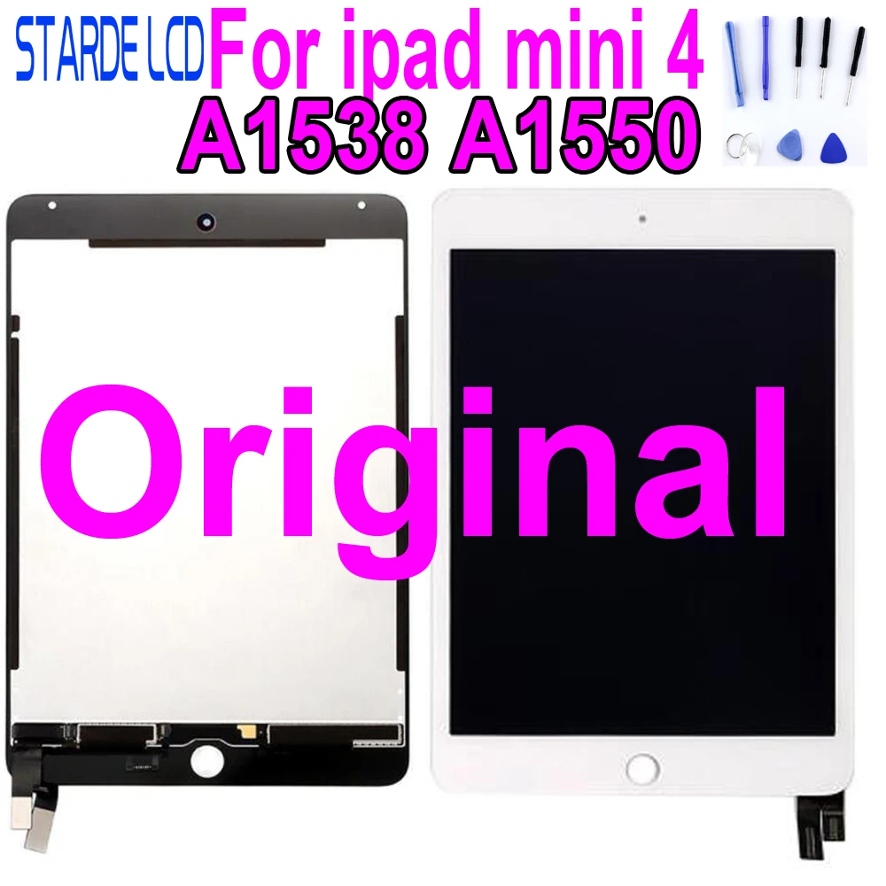 Original Lcds For iPad mini 4 LCD Mini4 A1538 A1550 LCD Display Touch  Screen Digitizer Panel Assembly Replacement Part