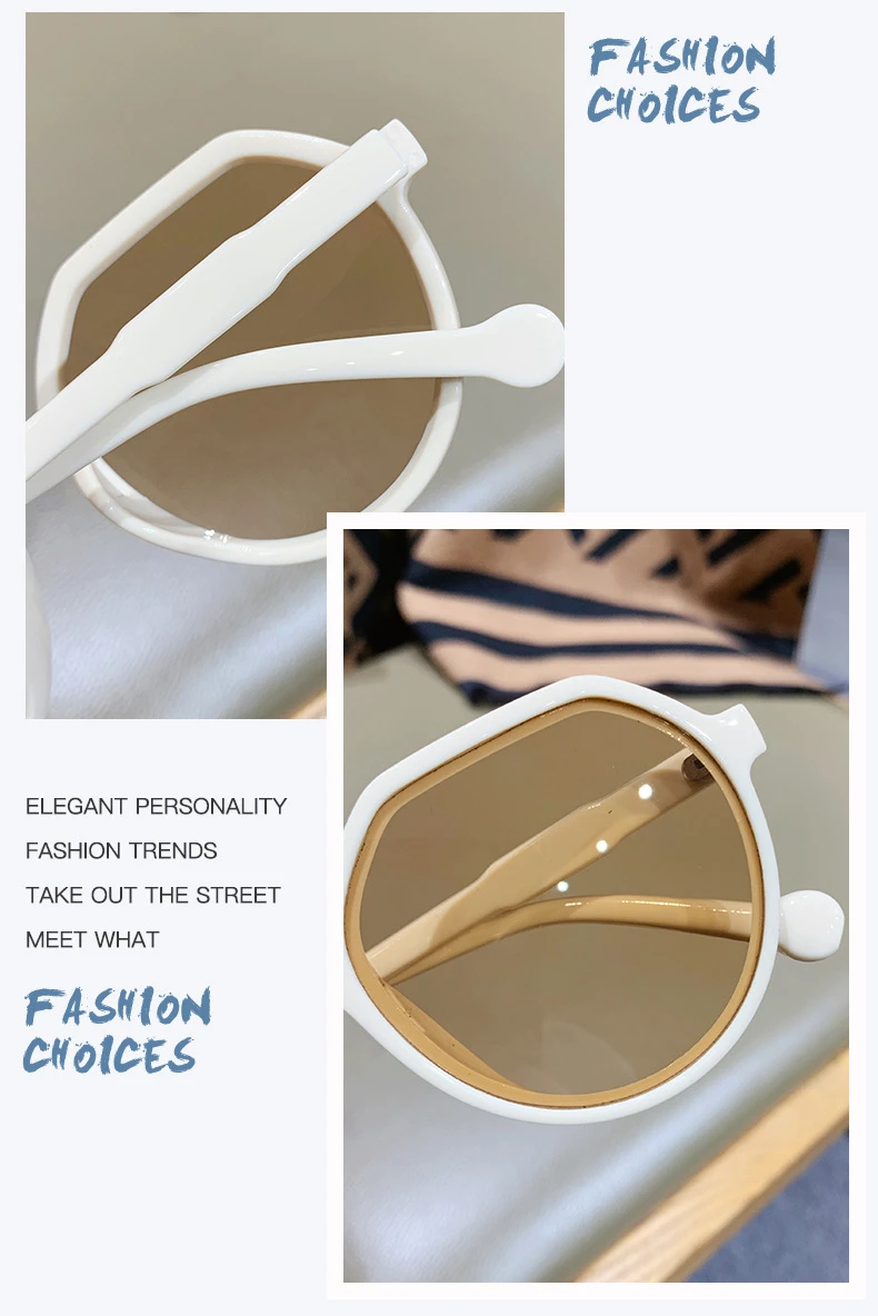 ray ban sunglasses women Ladies Small Frame Milk Tea White Sunglasses Classic Design Retro Sunglasses Small Face Sunscreen Sunglasses guess sunglasses