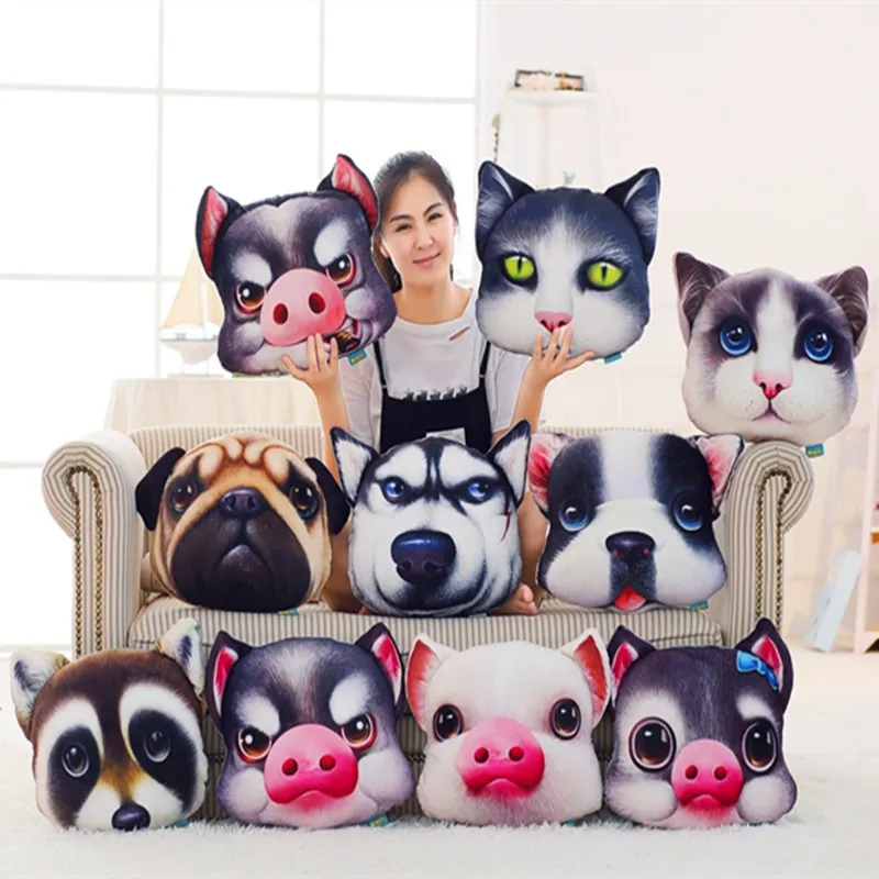 3D мультяшная подушка, одеяло, подушка, креативная плюшевая игрушка, кукла хаски, Воздушная наволочка, подушка на заказ