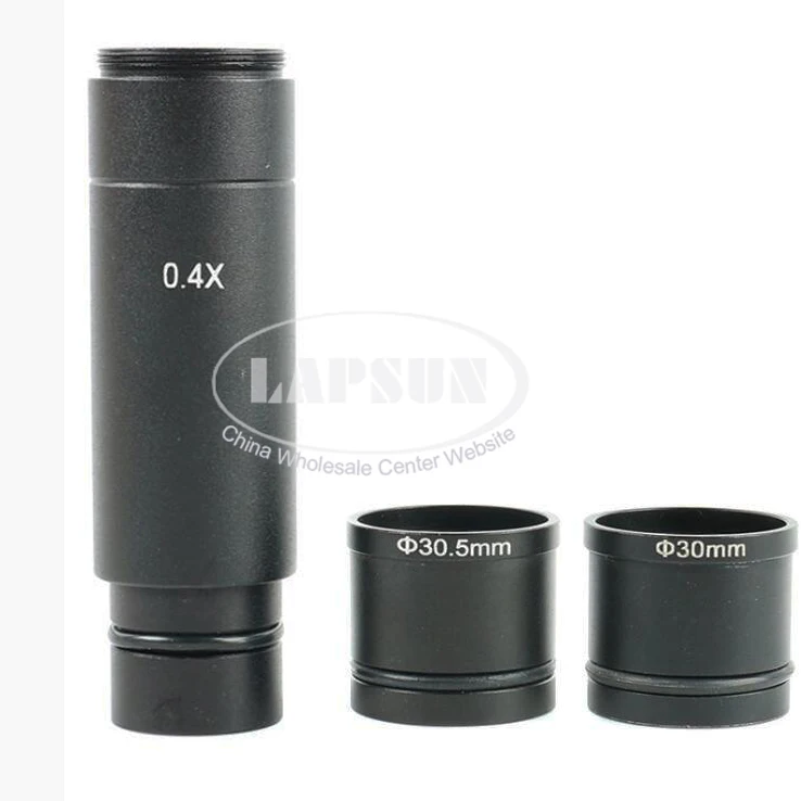 0.4X / 0.5X Zoom C-Mount(25mm) Industry Video Camera Microscope Eyepiece hole Lens Adapter Ring 23.2mm 30mm 30.5mm - Цвет: Only 0.4X lens