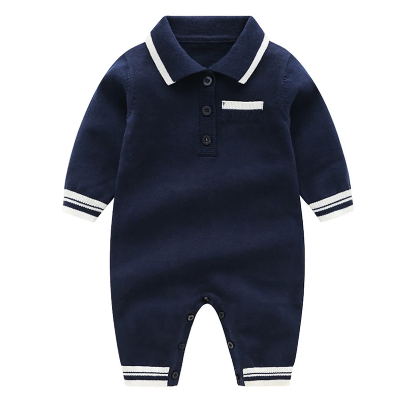 Baby Boys' Knit Rompers Newborn Baby Clothes Long Sleeve Knitted Warm Kid's Autumn Clothing Knitting Rompers 0-24m Cute Overalls infant romper