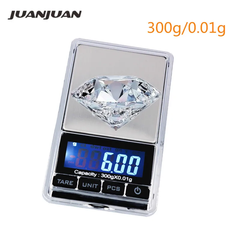 300g x 0.01g Electronic Scale Jewelry Diamond Digital Pocket Portable with backlight Weight Balance Kitchen Gram 40% off | Инструменты