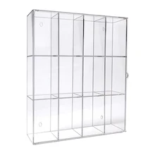 

3-compartments Acrylic Showcase Dolls Collectible Toys Mini Figures Protective Boxes Stand Organizer 255x55x327mm