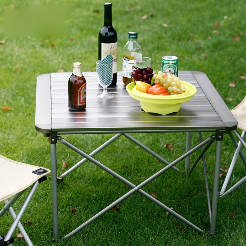 

Outdoor folding table and chair leisure barbecue aluminum alloy picnic table field camping folding chair vehicle portable