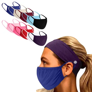 

10PCS Print Breathable Print Washable Face Cotton Health Care Face Reusable Sport Bike Health Care Accessories with 1 hairband