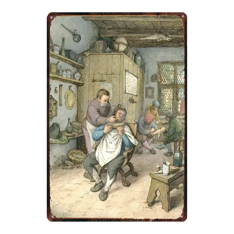 Barber Shop Customer Parking Only Metal Sign Shabby Chic Wall Home Art Bar Decoration 30X20CM DU-3071 | Дом и сад