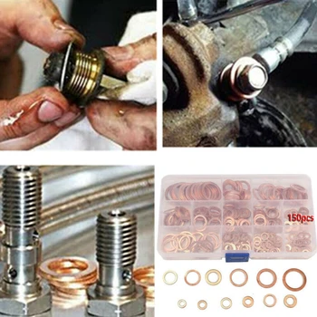 

Sump plugs Washers Fuel Car Generators Machinery 150 pcs M5-M22 Copper