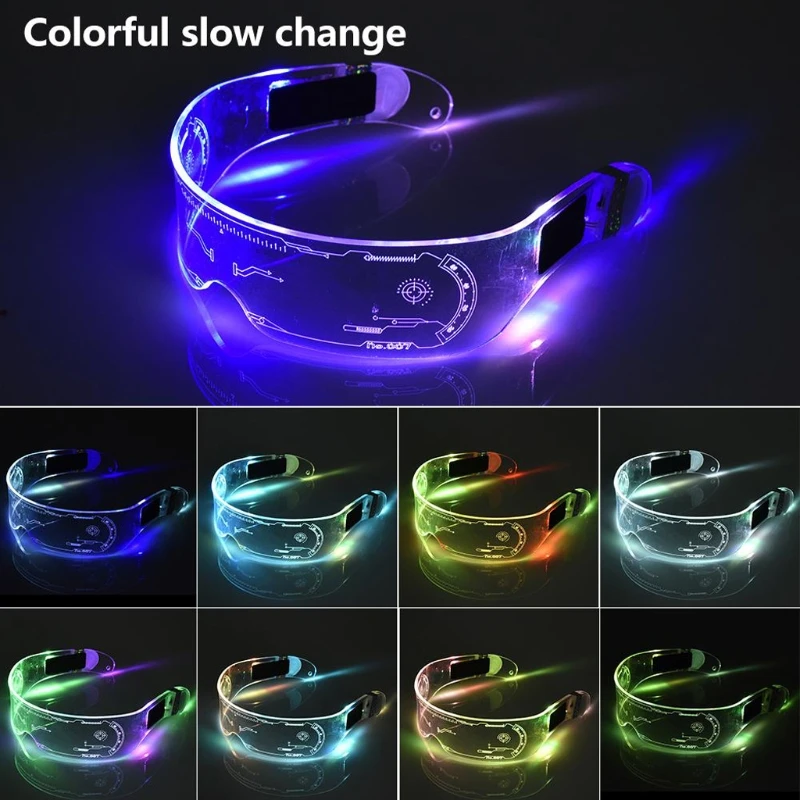 LED Glasses EL Wire Neon Party Luminous Light Up Rave Costume Decor DJ SunGlasses Halloween Decoration | Электроника