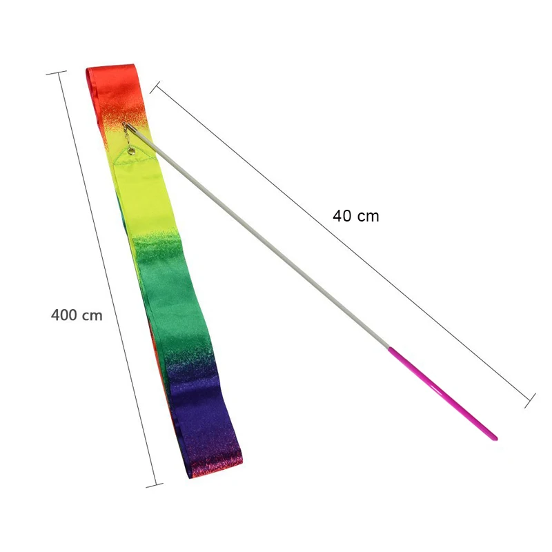 6 шт. лента для гимнастического танца Радужная лента для художественной гимнастики лента для кручения танцев для тренировок в тренажерном зале