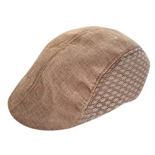 Мужские и женские льняные береты осень Новая удобная дышащая сетчатая шляпа берет унисекс Кепка s Открытый солнце дышащая кость шляпа