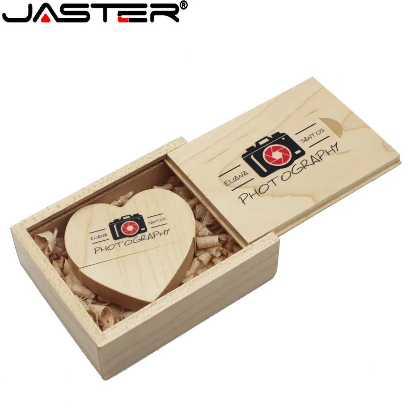 Usb флеш накопитель JASTER деревянный в форме сердца 4 32 Гб|USB флэш-накопители| |