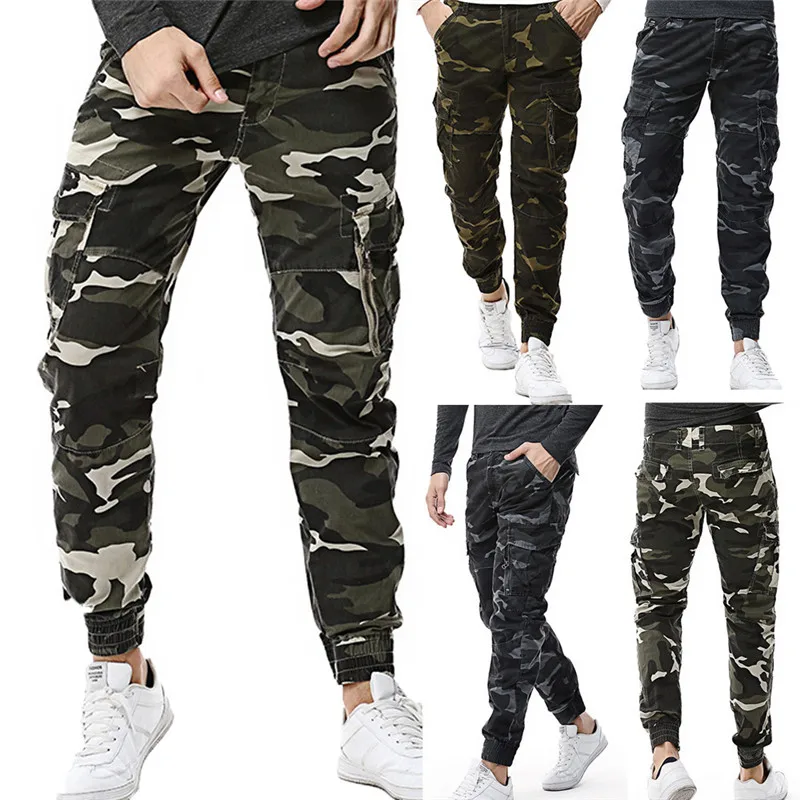 Мужские повседневные штаны осень зима камуфляж повседневные Jogger Camo спортивная одежда мешковатые шаровары Штаны Слаксы брюки с поясом спортивные штаны