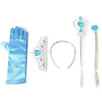 

Frozen Elsa Anna Tiara Princess Crown Wig Wand Gloves Christmas Cosplay Elsa Set 24BE