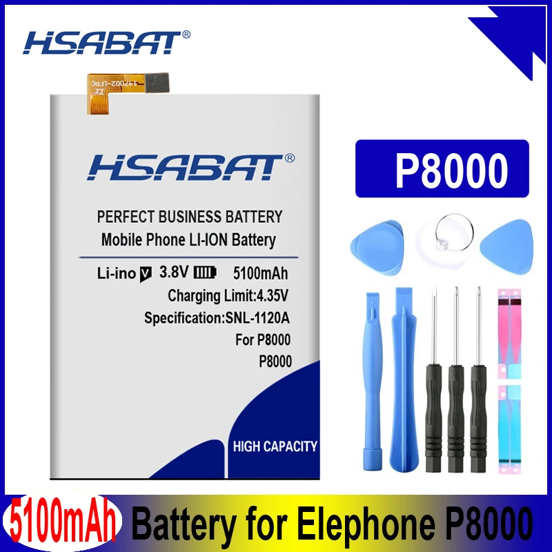 Аккумулятор HSABAT 5100mAh для аккумуляторов Elephone P8000