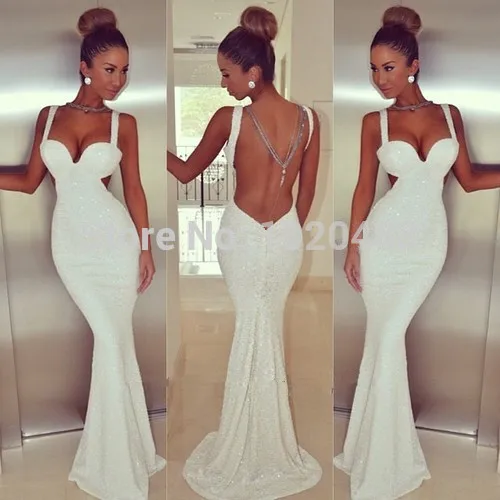 Новая мода длинное платье для выпускного вечера vestido de noiva Русалка ремни Блестки Сексуальная Открытая спина быстрая платья подружки невесты