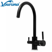 Chrome Finished Osmosis Reverse 3 in 1 Kitchen Faucet Matte Black three way clean water filter taps factory