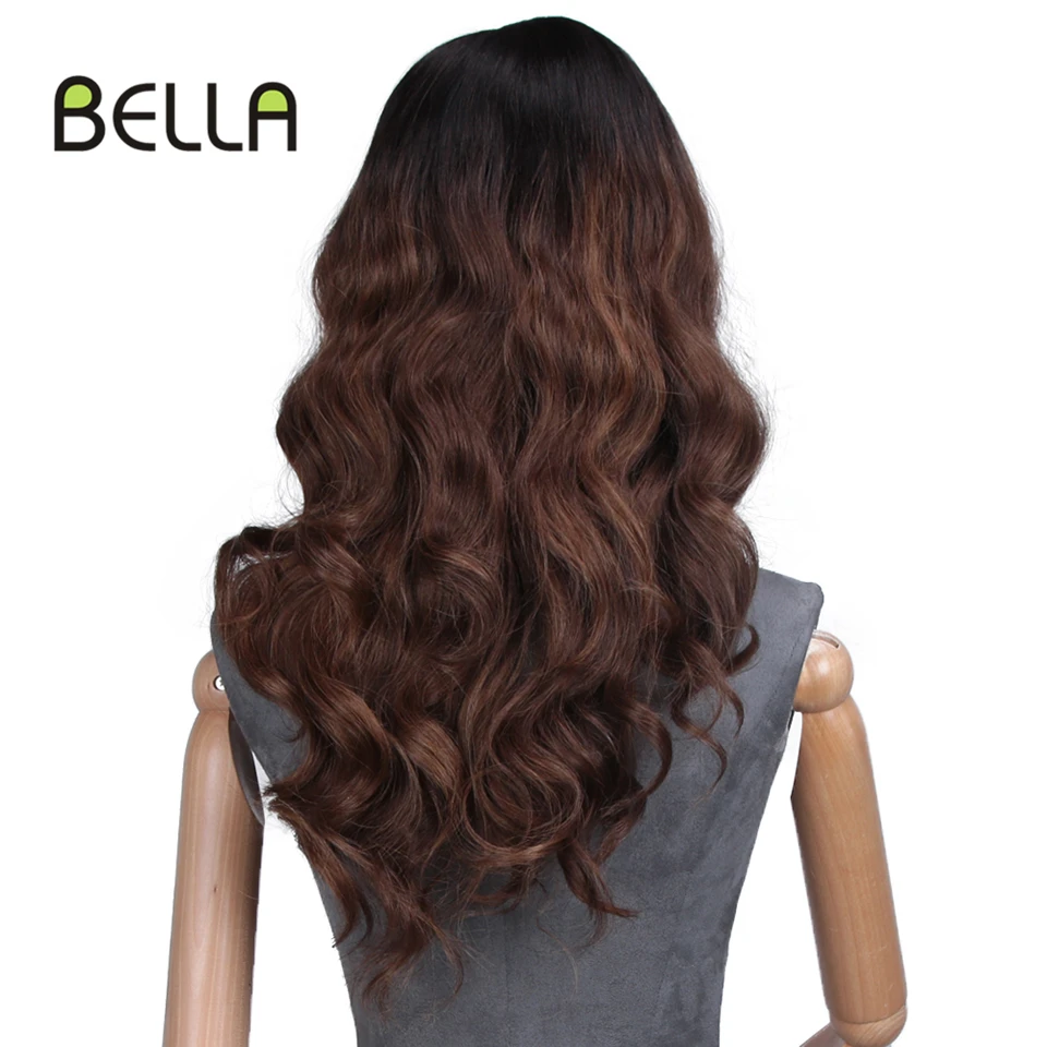 Wigs For Women Loose Wave Synthetic Lace Front Wig Brown Red Multicolor 1B Ombre High Temperature Cosplay Daily Party Hair BELLA - Цвет: TTSO4-30S-30F-271