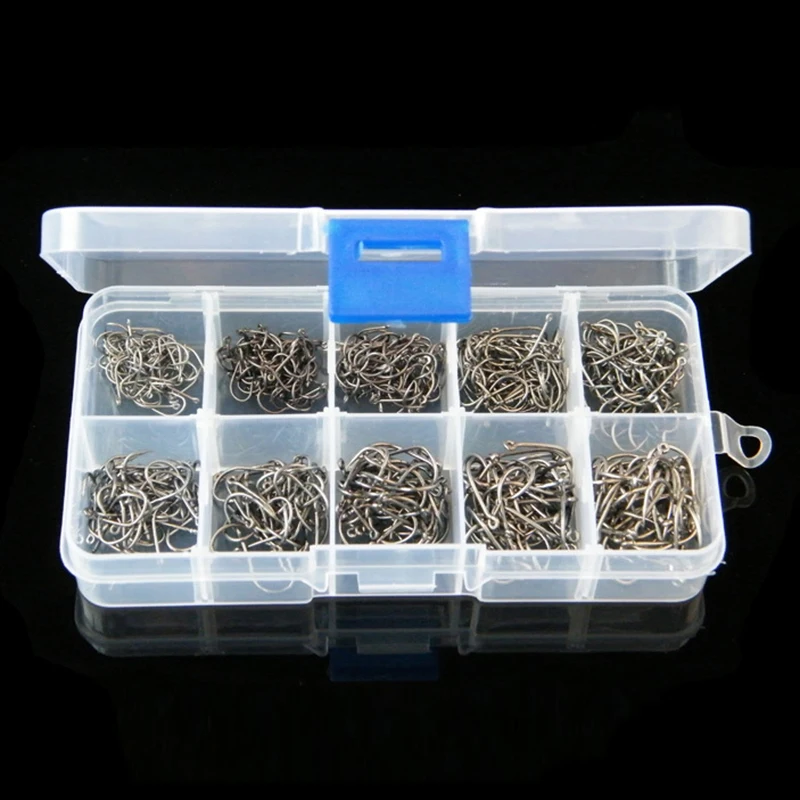 

500pcs/Lot Wholesale Plenty Of Carbon Steel Fishing Hooks Set Single Circle Fishhook Tackle Accessories Sharp Fishing Hooks