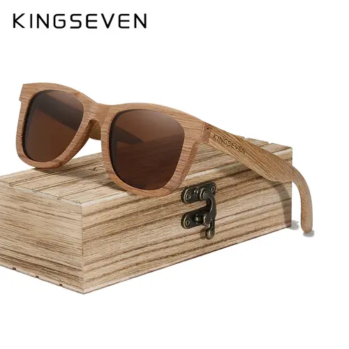 KINGSEVEN Fashion Men Handmade Natural Wooden Sunglasses Polarized Sunglasses Anti-UV400 Wood Oculos de sol feminino Eyewear - Image 11