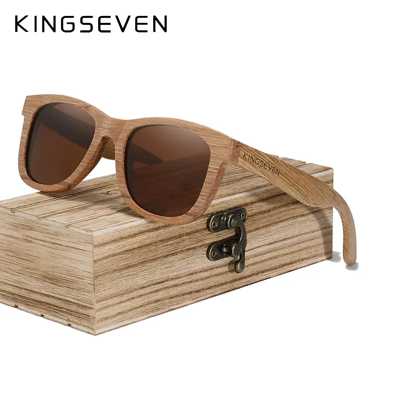 KINGSEVEN Fashion Men Handmade Natural Wooden Sunglasses Polarized Sunglasses Anti-UV400 Wood Oculos de sol feminino Eyewear - Image 11