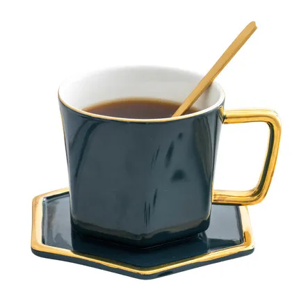 Нордический набор кофейных чашек Павлин цвет роскошный креативный подарок для влюбленных Золотой дизайнерский фарфор простой послеобеденный чайный Кружка Блюдце набор