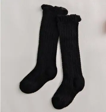 black mesh knee Носки для маленьких девочек от 0 до 36 месяцев, хлопковые сетчатые Дышащие носки для малышей носки до колена для новорожденных мальчиков новая мода года - Цвет: black mesh knee